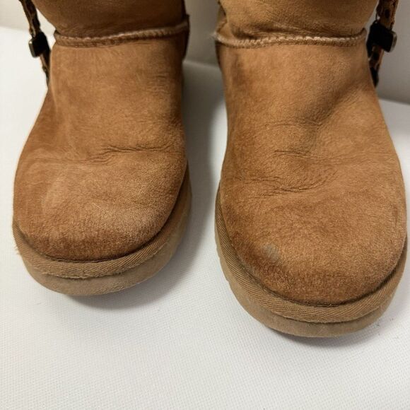 UGG Boots Womens 8 Chestnut Azalea Charms Sheepskin Tan Brown Boho Cozy - Picture 7 of 12